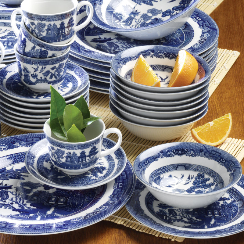 Johnson Brothers Willow Blue Earthenware Dinnerware 4 pc Set & Reviews